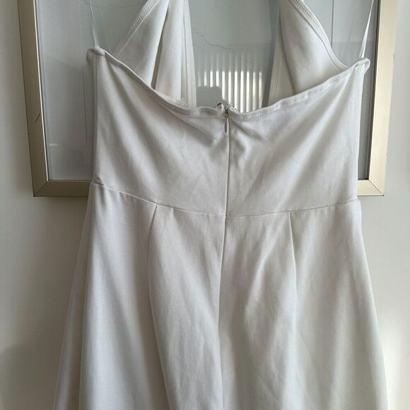 Amanda Uprichard Dress Womens Large Maxi Zahara Gown Cut Out Halter Twist White - Picture 6 of 9